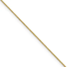 0.7mm 18k Yellow Gold Classic Box Chain Necklace