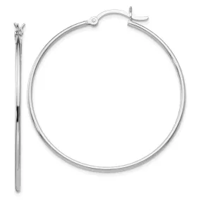 1.25mm Sterling Silver Polished Round Hoop Earrings, 40mm (1 1/2 in)