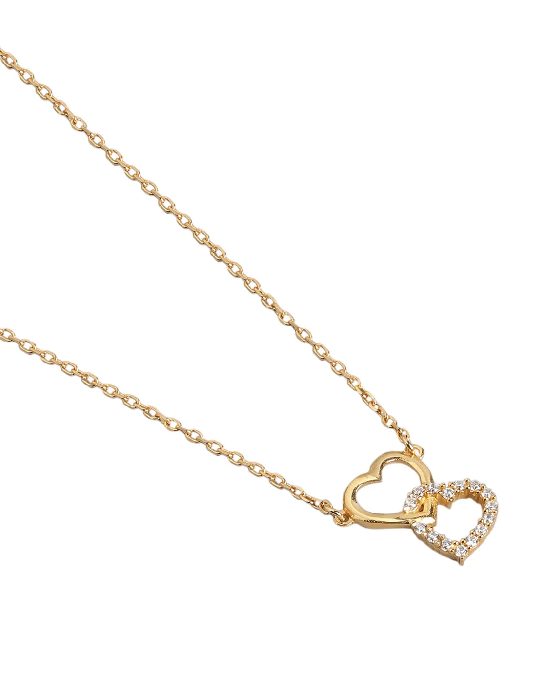 18kt Gold Plated with CZ Heart Necklace for women