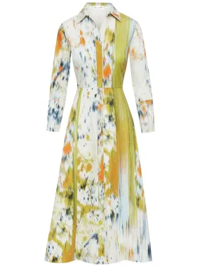 24PN260ABR Abstract brushstroke print dress