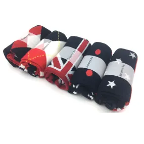 5 Pairs Lot Cotton Casual Flag Pattern Breathable Low Tube Socks for Men