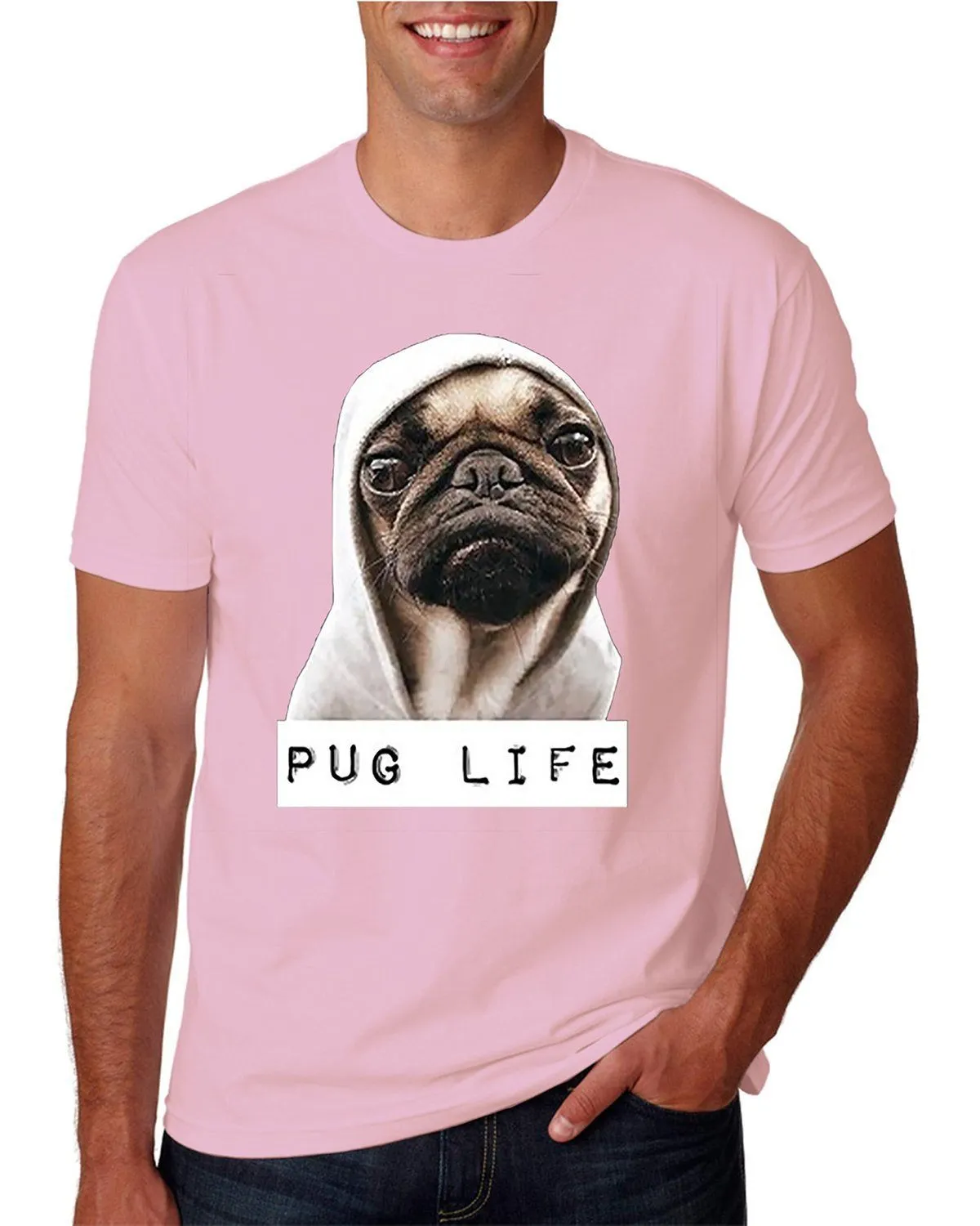 AFONiE Adult Unisex Pug Life Funny Thug Life T-Shirt