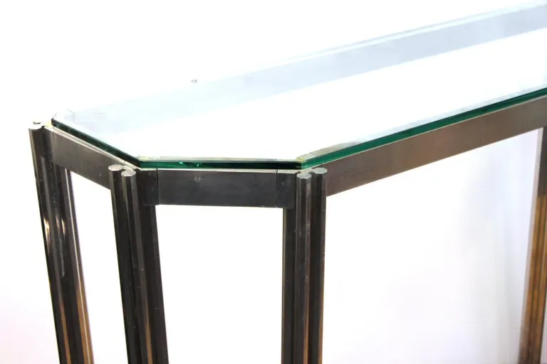 Alessandro Albrizzi Chrome Wall Console with Glass Top