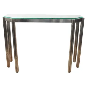 Alessandro Albrizzi Chrome Wall Console with Glass Top