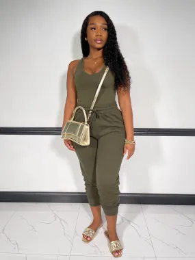 Allison Joggers Set-Dark Olive