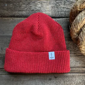 Anchor Upcycled Cotton Beanie, Signal Red