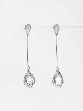 Aurelia White Gold Plated CZ Dangle Earrings