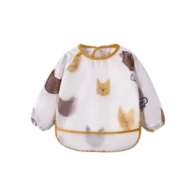 Baby Long Sleeve Apron Smock Bib Meow Meow