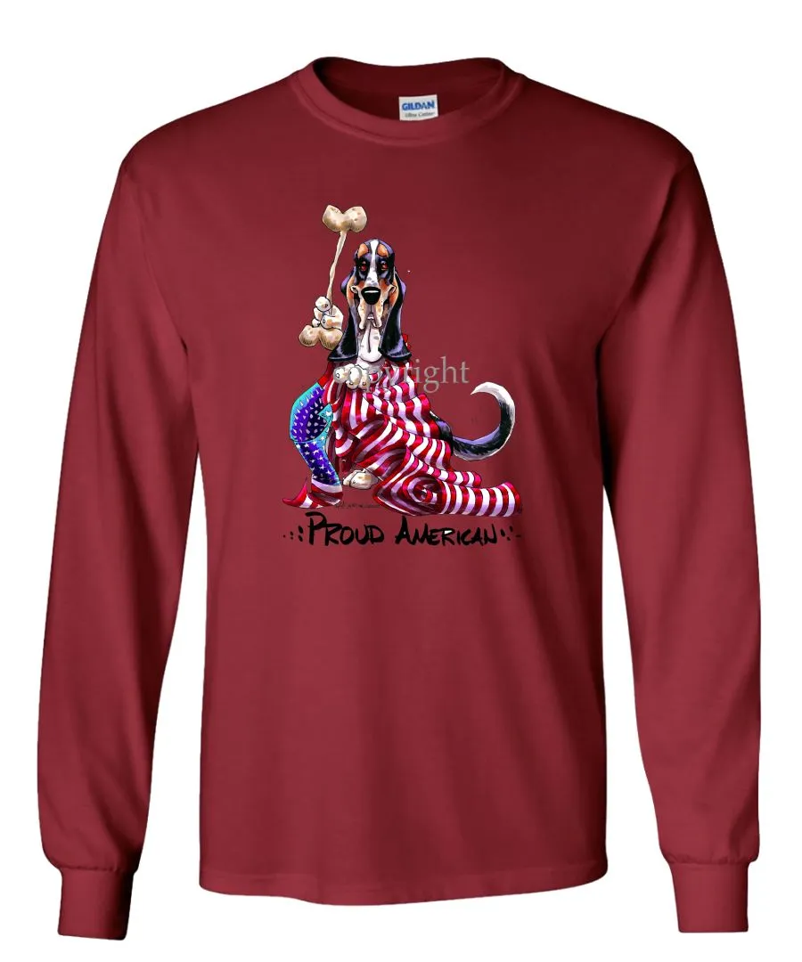 Basset Hound - Proud American - Long Sleeve T-Shirt