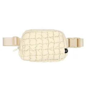 Beige Puffer Belt Bag