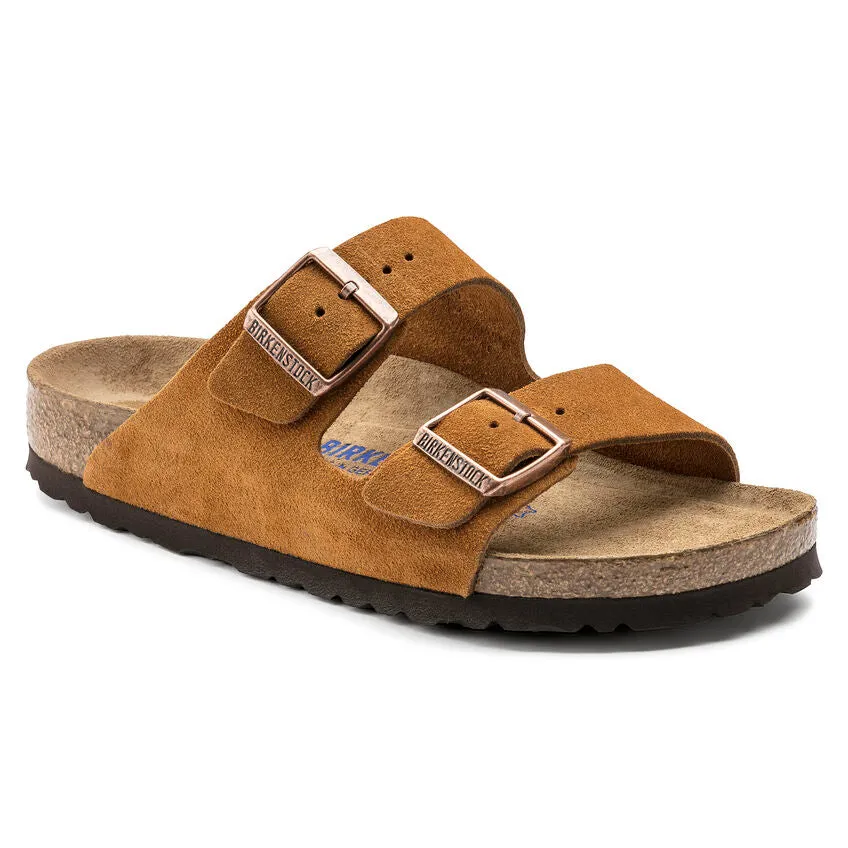 Birkenstock Women's Arizona Soft Footbed Suede Leather (Mink - Regular Fit)