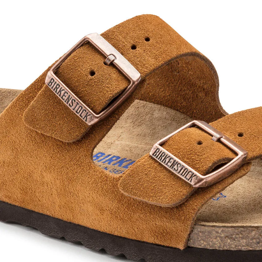 Birkenstock Women's Arizona Soft Footbed Suede Leather (Mink - Regular Fit)