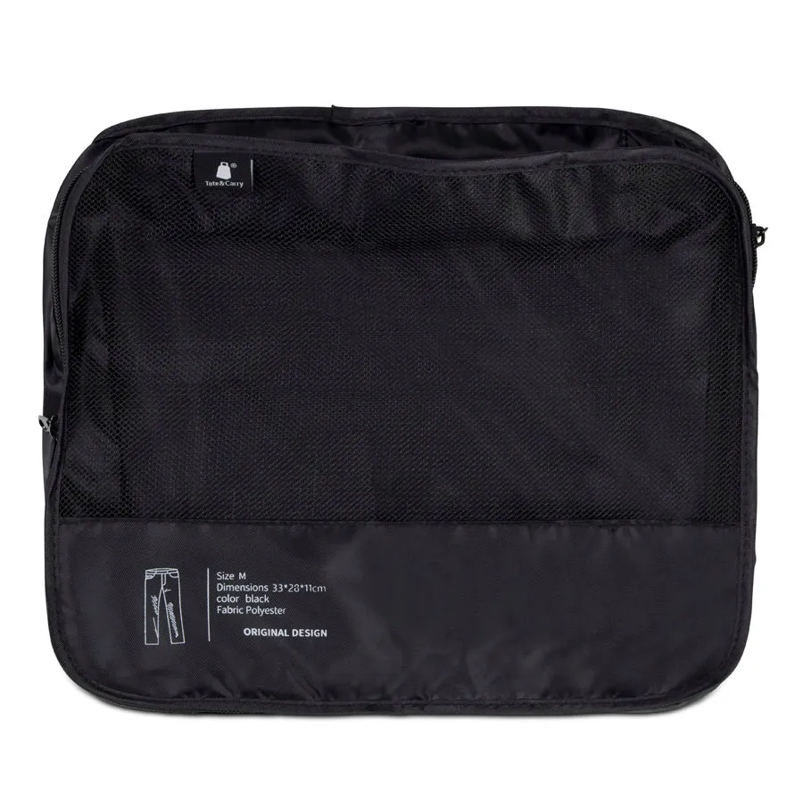 Black 8 Piece Travel Packing Cubes