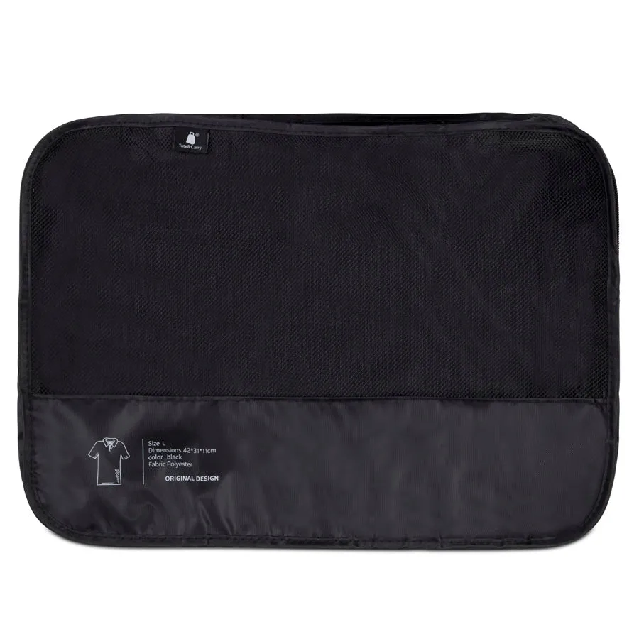 Black 8 Piece Travel Packing Cubes