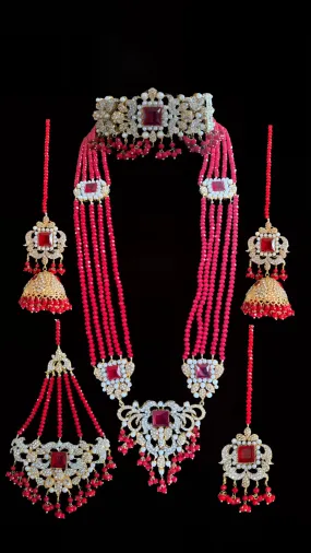 BR21 Anisa pakistani bridal set- ruby   (READY TO SHIP )