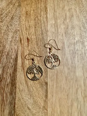 Brushed Tree of Life Earrings