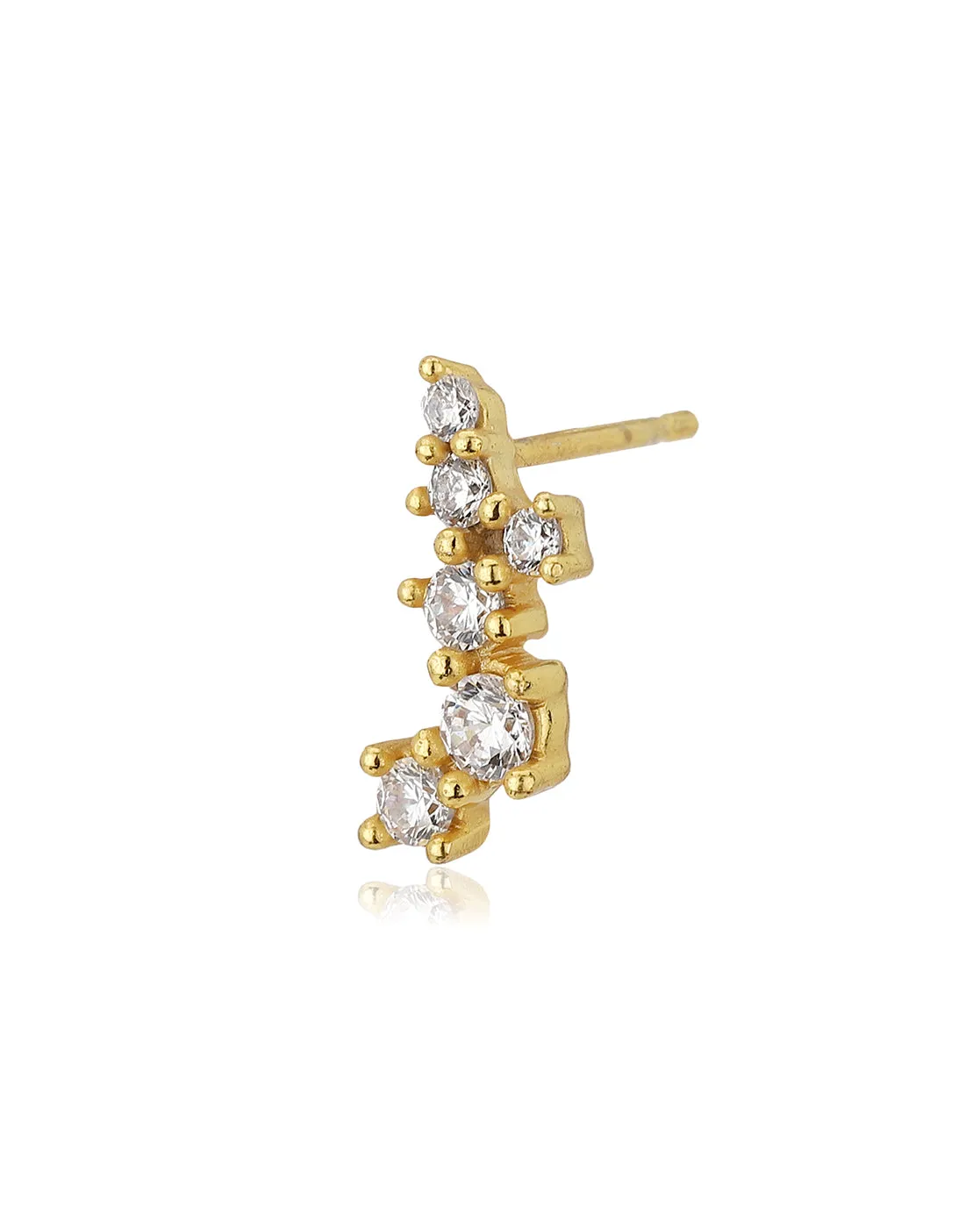 Carlton London Gold Plated Cz Stud Earring For Women