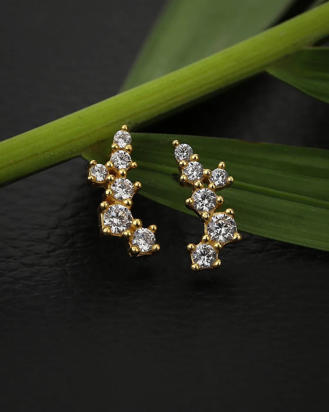 Carlton London Gold Plated Cz Stud Earring For Women