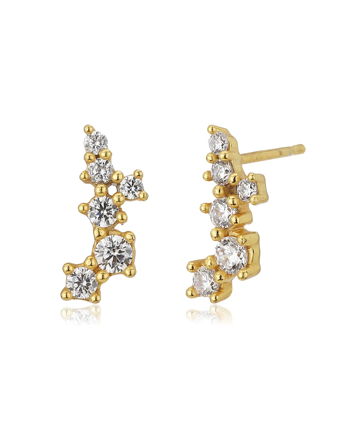 Carlton London Gold Plated Cz Stud Earring For Women