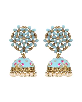 Carlton London Gold Plated Jhumka Earring With Enamel Traditional Earring