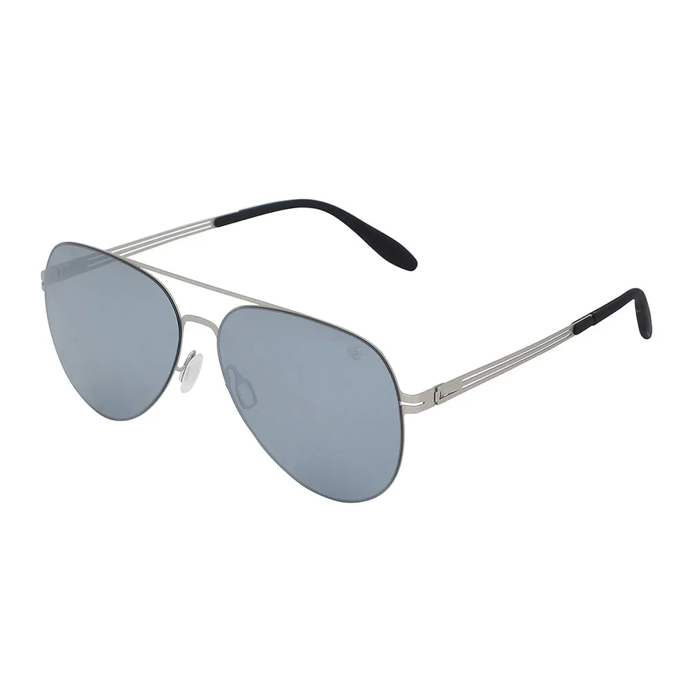 Carlton London Premium Silver & Black Toned Polarised And Uv Protected Lens Aviator Sunglasses For Men