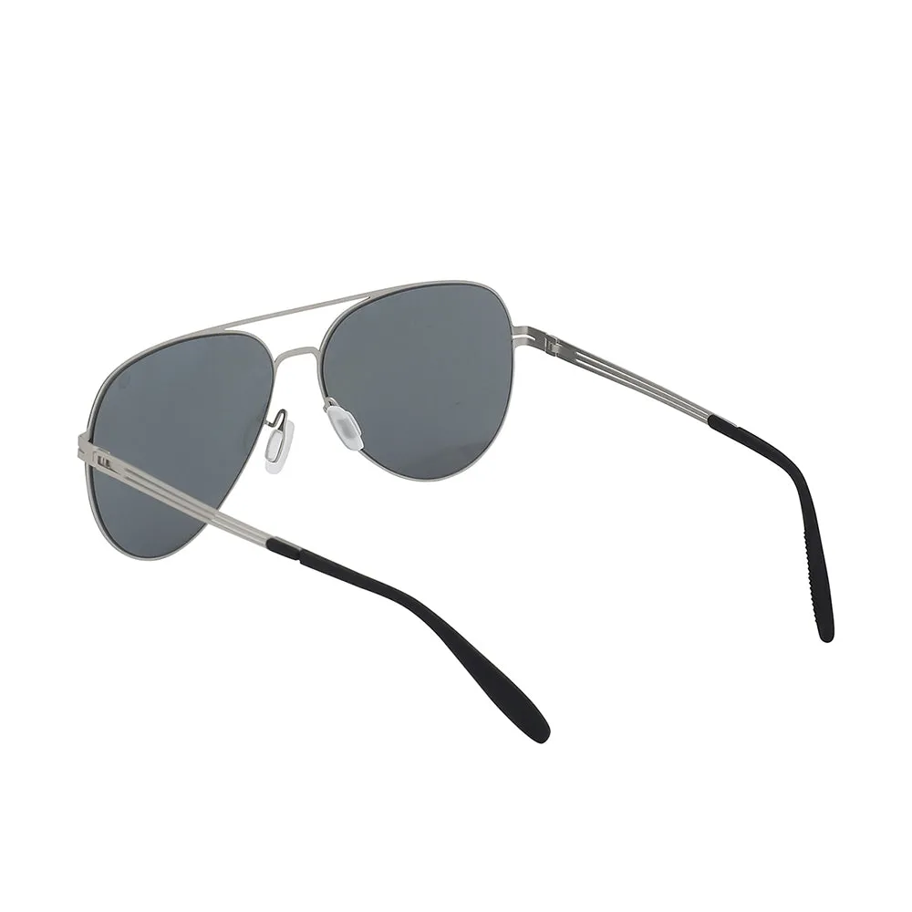 Carlton London Premium Silver & Black Toned Polarised And Uv Protected Lens Aviator Sunglasses For Men