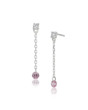 Carlton London  Rhodium Plated Drop Earrings Dangling Cz