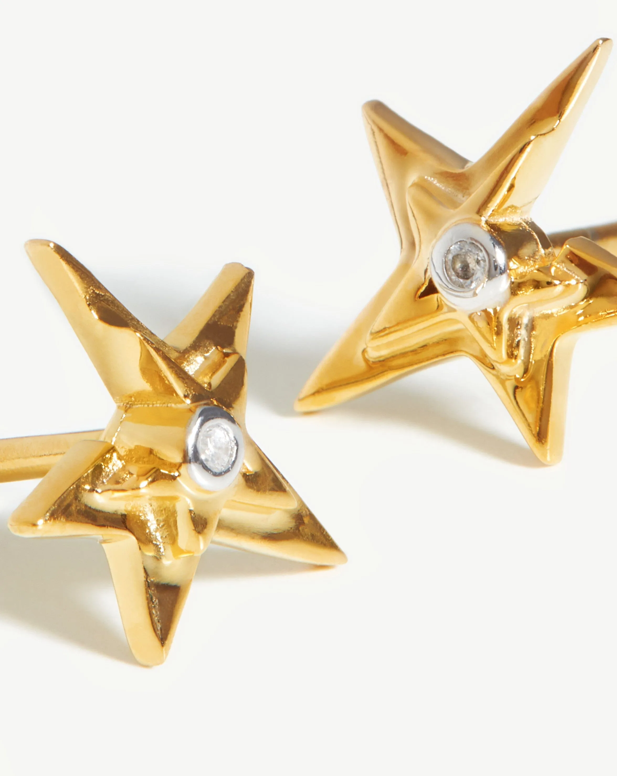 Celestial Single Stone Star Stud Earrings | 18ct Gold Plated Vermeil/Cubic Zirconia