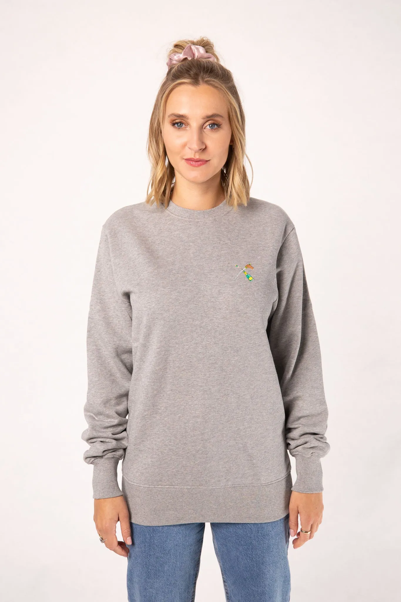 Champagnersäbel | Bestickter Bio-Baumwoll Frauen Pullover