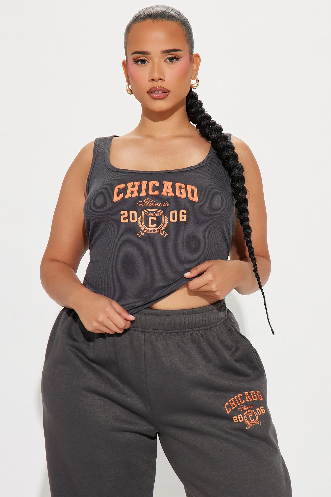 Chi Town Fleece Pant Set - Charcoal/combo