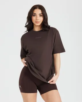 Classic Mirror Graphic Oversized T-Shirt | Washed 70% Cocoa