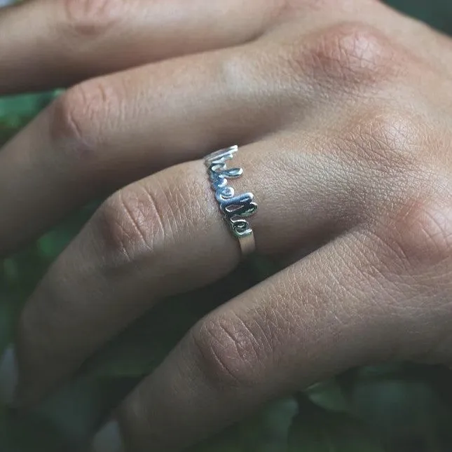 Dainty Script Name Ring