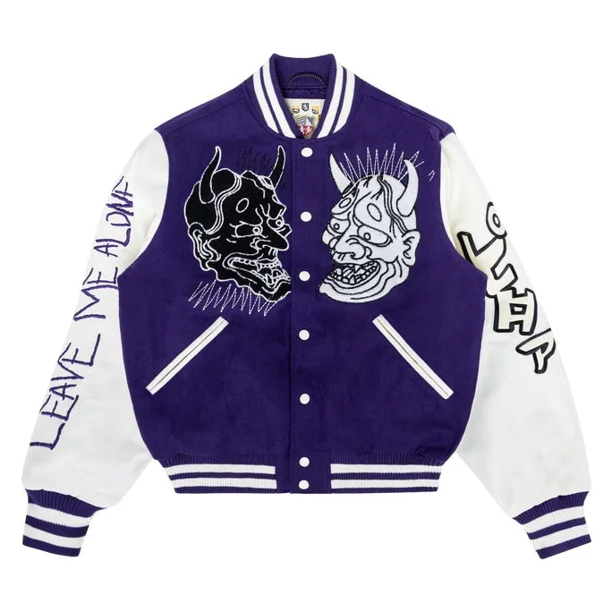 Demon Fashion Varsity Jacket - Purple