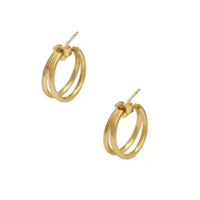 Double Hoop Earrings - Gold