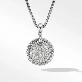 DY Elements Disc Pendant with Pave Diamonds, 14MM