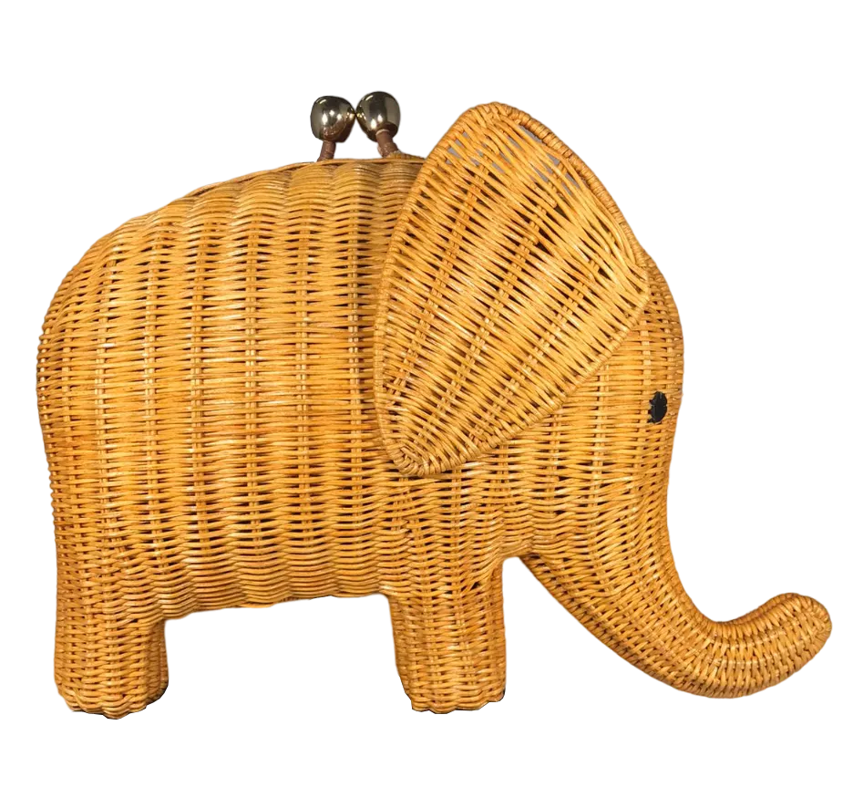 Elephant Wicker Clutch