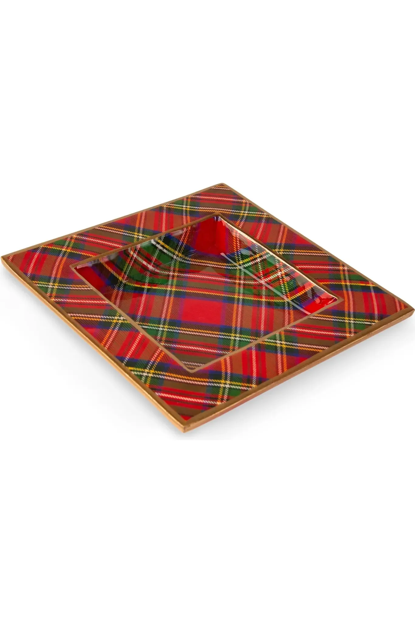 Enameled Red Tartan Smidge Tray