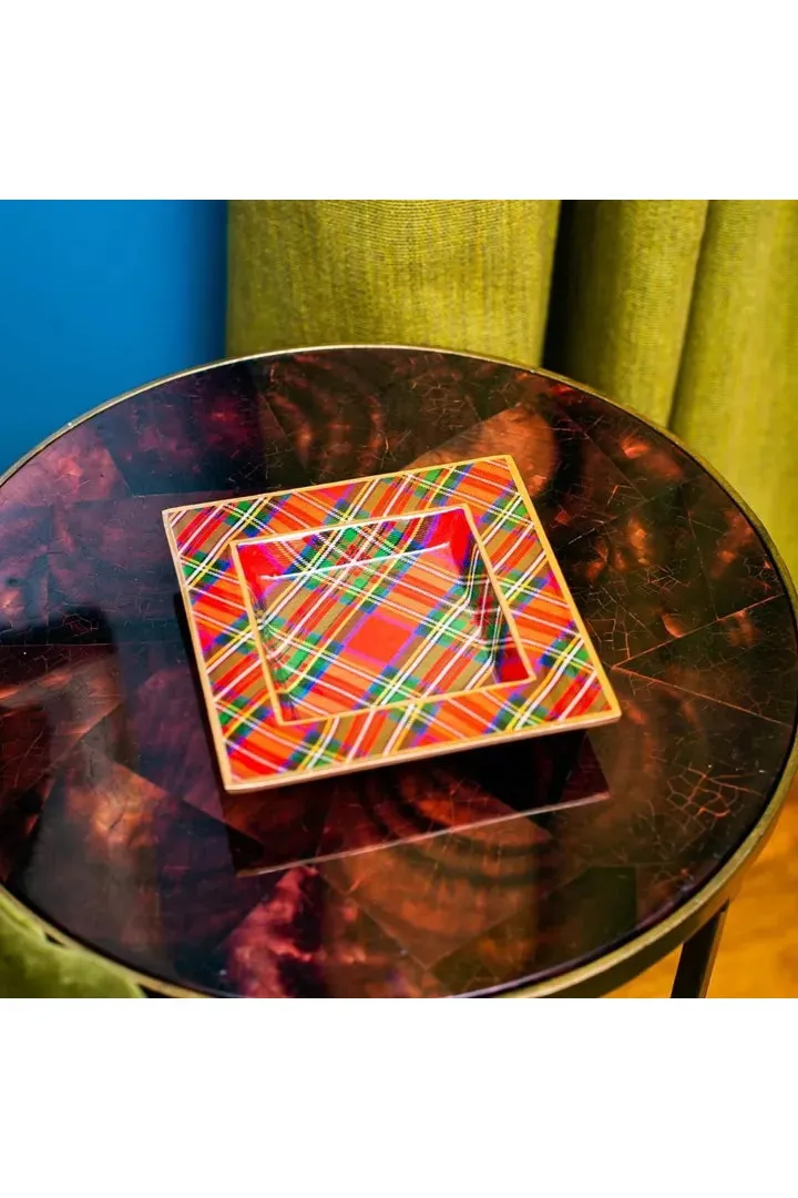 Enameled Red Tartan Smidge Tray