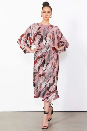 Fate   Becker Journey Again Midi Dress in Marble Print