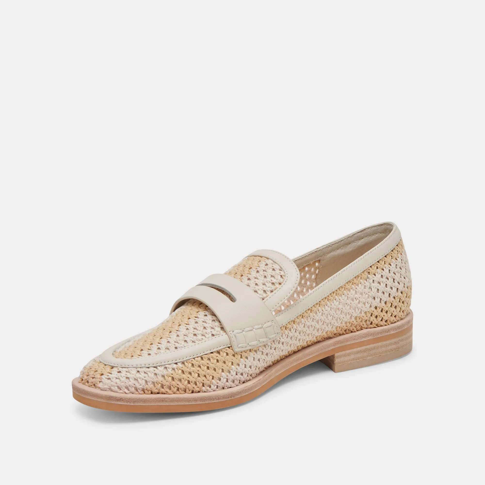 HALLEY FLATS IVORY MULTI RAFFIA