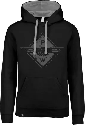 Hands PW ― Unisex Bi-color Hoodie - Schwarz / Grau