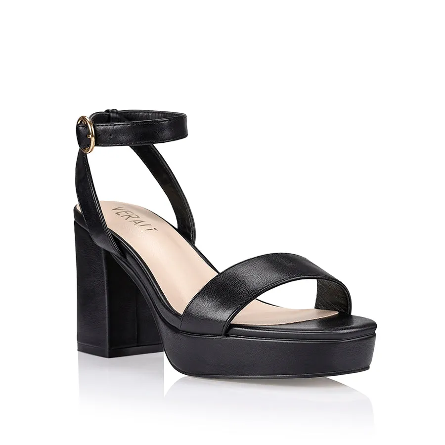 Hendy Platform Heels  - Black Smooth