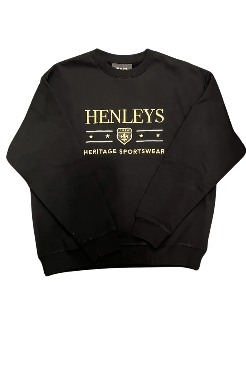 Henleys | Mens Academic Crew Sweater (Black)