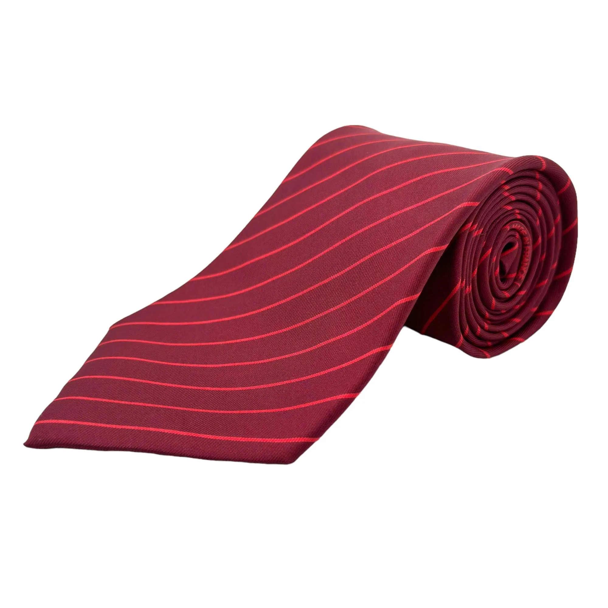 HERMÈS Diagonal Stripe Silk Tie - Red