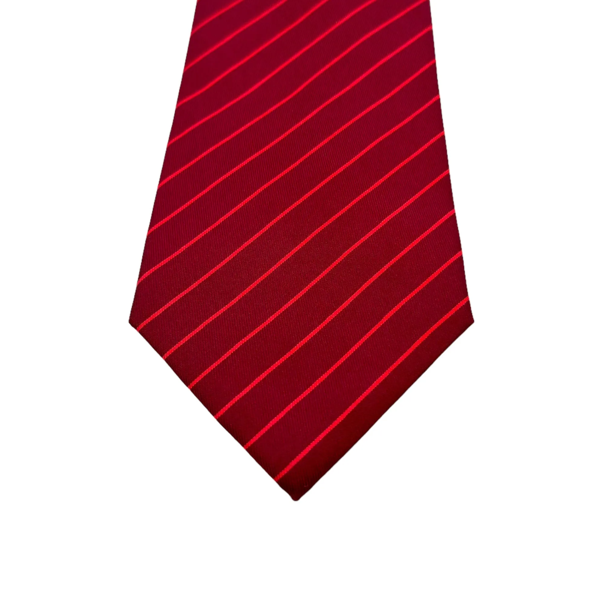 HERMÈS Diagonal Stripe Silk Tie - Red