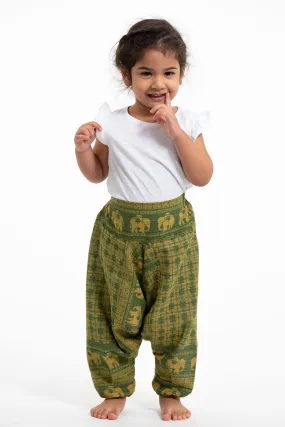 Hill Tribe Elephant Kids Elephant Pants in Green