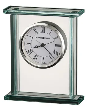 Howard Miller Cooper Glass Carriage Alarm Clock - Silver Bezel - White Dial