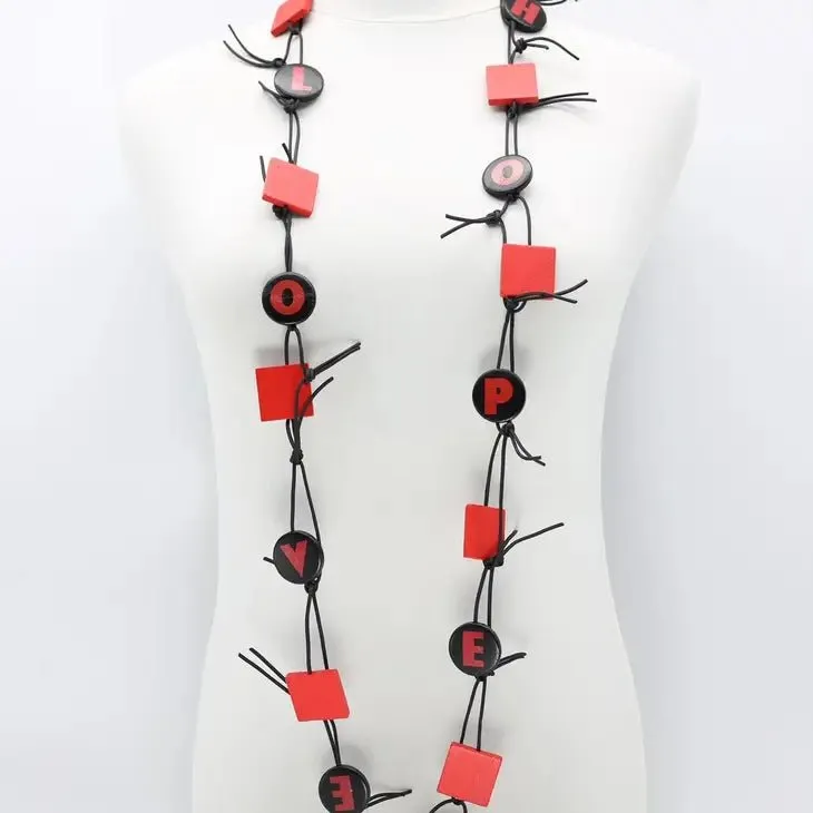 Jianhui London Love & Hope Chain Leatherette Necklace