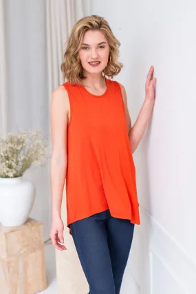 Kyra Asymmetric Bamboo Top - Tangerine