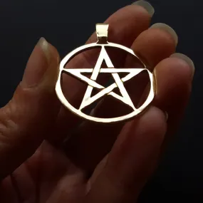 Large Gold Pentagram Necklace (3cm), 9ct Yellow Gold Pentacle, Handmade